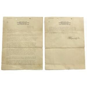 1942 WWII Aircraft Scouting Office Letter A.R. Blumenfeld to Viola K Binkley